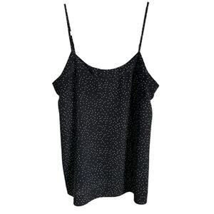 Madewell Silk Cami Sz 0 Black White Polka Dot Adjustable Straps Casual Neutral
